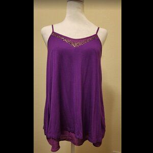Purple beaded tank top (size Small)